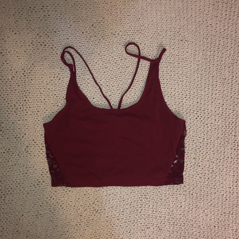 Lace back crop top
